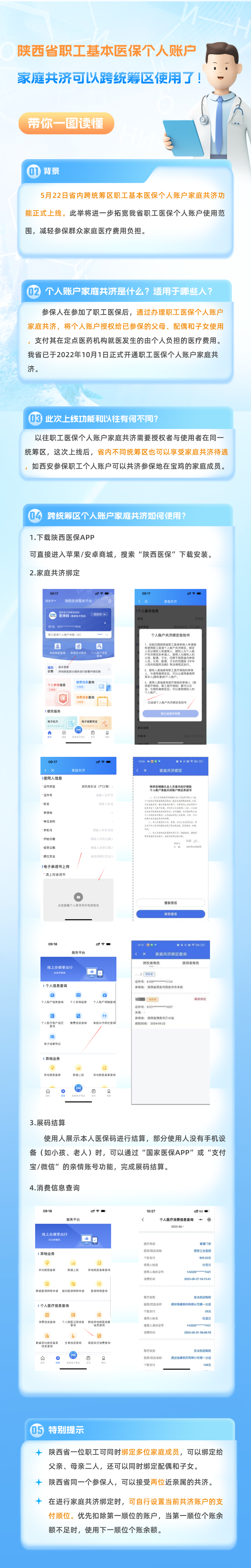 陕西省职工基本医保个人账户家庭共济可以跨统筹区使用了！